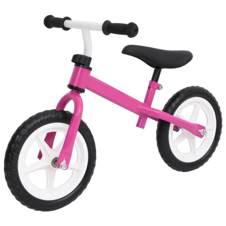 vidaXL Bicicleta sin pedales 9,5 pulgadas rosa
