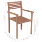 vidaXL Sillas de jardín 4 uds madera maciza de teca con cojines verdes vidaXL Sillas de jardín 4 uds madera maciza de teca con cojines verdes