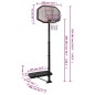 vidaXL Canasta de baloncesto polietileno negro 258-363 cm vidaXL Canasta de baloncesto polietileno negro 258-363 cm