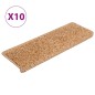 vidaXL Alfombrillas de escalera 10 unidades beige 65x21x4 cm vidaXL Alfombrillas de escalera 10 unidades beige 65x21x4 cm