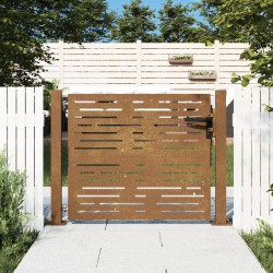 vidaXL Puerta de jardín acero corten diseño cuadrado 105x105 cm