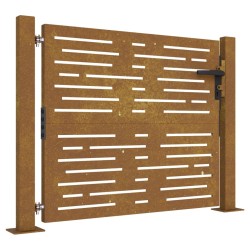 vidaXL Puerta de jardín acero corten diseño cuadrado 105x105 cm