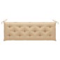 vidaXL Banco Batavia madera maciza de teca con cojín beige 150 cm
