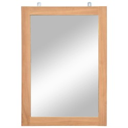 vidaXL Espejo de pared madera de teca maciza 50x70 cm