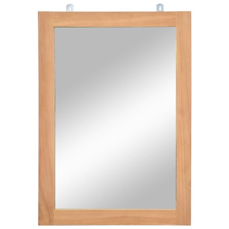 vidaXL Espejo de pared madera de teca maciza 50x70 cm
