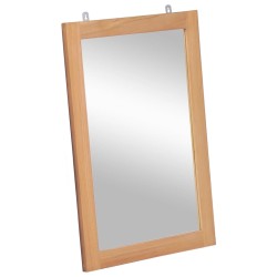 vidaXL Espejo de pared madera de teca maciza 50x70 cm