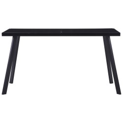 vidaXL Mesa de comedor de vidrio templado negro 140x70x75 cm