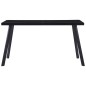 vidaXL Mesa de comedor de vidrio templado negro 140x70x75 cm