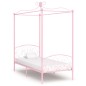 vidaXL Estructura de cama con dosel metal rosa 100x200 cm