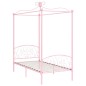 vidaXL Estructura de cama con dosel metal rosa 100x200 cm