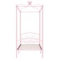 vidaXL Estructura de cama con dosel metal rosa 100x200 cm