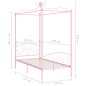 vidaXL Estructura de cama con dosel metal rosa 100x200 cm