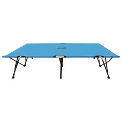 vidaXL Tumbona plegable para 2 personas acero azul
