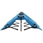 vidaXL Tumbona plegable para 2 personas acero azul
