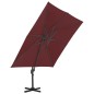 vidaXL Sombrilla voladiza con poste de aluminio rojo burdeos 400x300cm vidaXL Sombrilla voladiza con poste de aluminio rojo burdeos 400x300cm