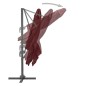 vidaXL Sombrilla voladiza con poste de aluminio rojo burdeos 400x300cm vidaXL Sombrilla voladiza con poste de aluminio rojo burdeos 400x300cm