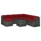 vidaXL Muebles de palets de jardín 9 piezas cojines madera maciza pino