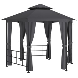 vidaXL Cenador con paredes laterales gris antracita 3,1x2,7 m