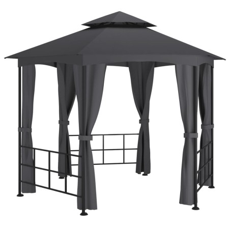 vidaXL Cenador con paredes laterales gris antracita 3,1x2,7 m