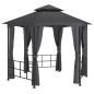 vidaXL Cenador con paredes laterales gris antracita 3,1x2,7 m