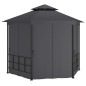 vidaXL Cenador con paredes laterales gris antracita 3,1x2,7 m