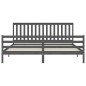 vidaXL Estructura de cama con cabecero madera maciza gris 200x200 cm