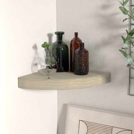 vidaXL Estante flotante de esquina color roble MDF 25x25x3,8 cm