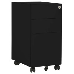 vidaXL Armario archivador móvil acero negro 30x45x59 cm