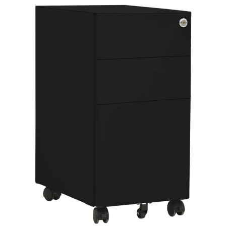 vidaXL Armario archivador móvil acero negro 30x45x59 cm
