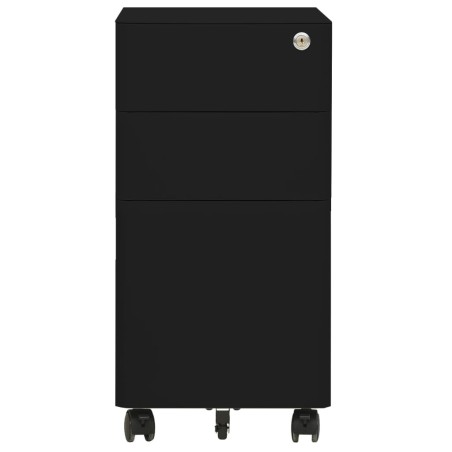 vidaXL Armario archivador móvil acero negro 30x45x59 cm