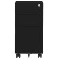 vidaXL Armario archivador móvil acero negro 30x45x59 cm