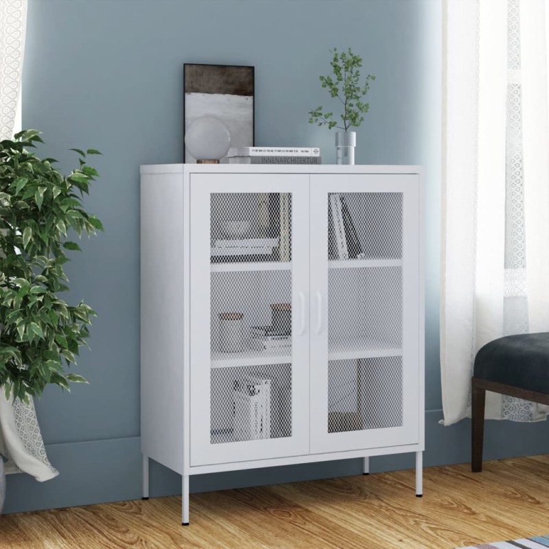 vidaXL Armario almacenamiento acero blanco 80x35x101,5 cm vidaXL Armario almacenamiento acero blanco 80x35x101,5 cm