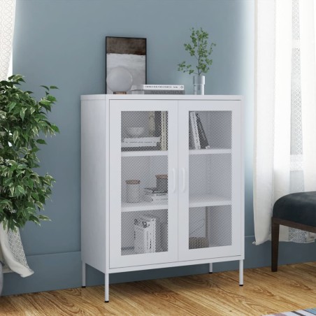 vidaXL Armario almacenamiento acero blanco 80x35x101,5 cm
