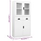 vidaXL Armario oficina acero vidrio templado blanco 90x40x180 cm