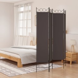 vidaXL Biombo divisor de 4 paneles de tela marrón 160x200 cm