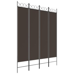 vidaXL Biombo divisor de 4 paneles de tela marrón 160x200 cm