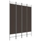 vidaXL Biombo divisor de 4 paneles de tela marrón 160x200 cm vidaXL Biombo divisor de 4 paneles de tela marrón 160x200 cm