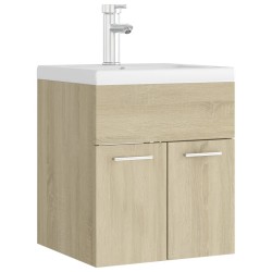 vidaXL Mueble con lavabo madera de ingeniería roble Sonoma