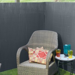Nature Valla de ocultación jardín doble cara PVC gris antracita 1x3 m 