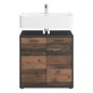 FMD Armario para lavabo de baño con 2 puertas matera oscuro old style FMD Armario para lavabo de baño con 2 puertas matera oscuro old style