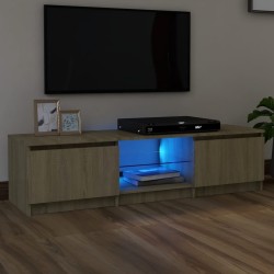 vidaXL Armario TV con luces LED roble Sonoma 140x40x35,5 cm