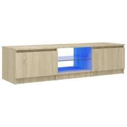 vidaXL Armario TV con luces LED roble Sonoma 140x40x35,5 cm