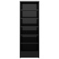 vidaXL Mueble zapatero madera contrachapada negro brillo 31,5x35x90 cm