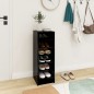 vidaXL Mueble zapatero madera contrachapada negro brillo 31,5x35x90 cm