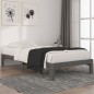 vidaXL Estructura de cama madera maciza de pino gris 100x200 cm vidaXL Estructura de cama madera maciza de pino gris 100x200 cm