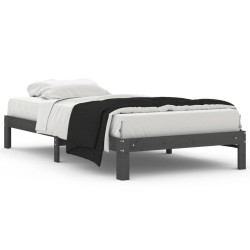 vidaXL Estructura de cama madera maciza de pino gris 100x200 cm