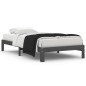 vidaXL Estructura de cama madera maciza de pino gris 100x200 cm vidaXL Estructura de cama madera maciza de pino gris 100x200 cm