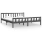 vidaXL Estructura de cama madera maciza gris 200x200 cm