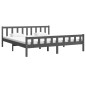 vidaXL Estructura de cama madera maciza gris 200x200 cm