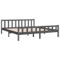 vidaXL Estructura de cama madera maciza gris 200x200 cm